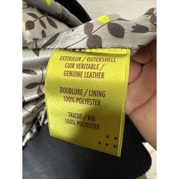 Soia & Kyo Genuine Leather Bomber Jacket Black Zip Up Ribbed Trim Women’s M - Picture 7 of 8